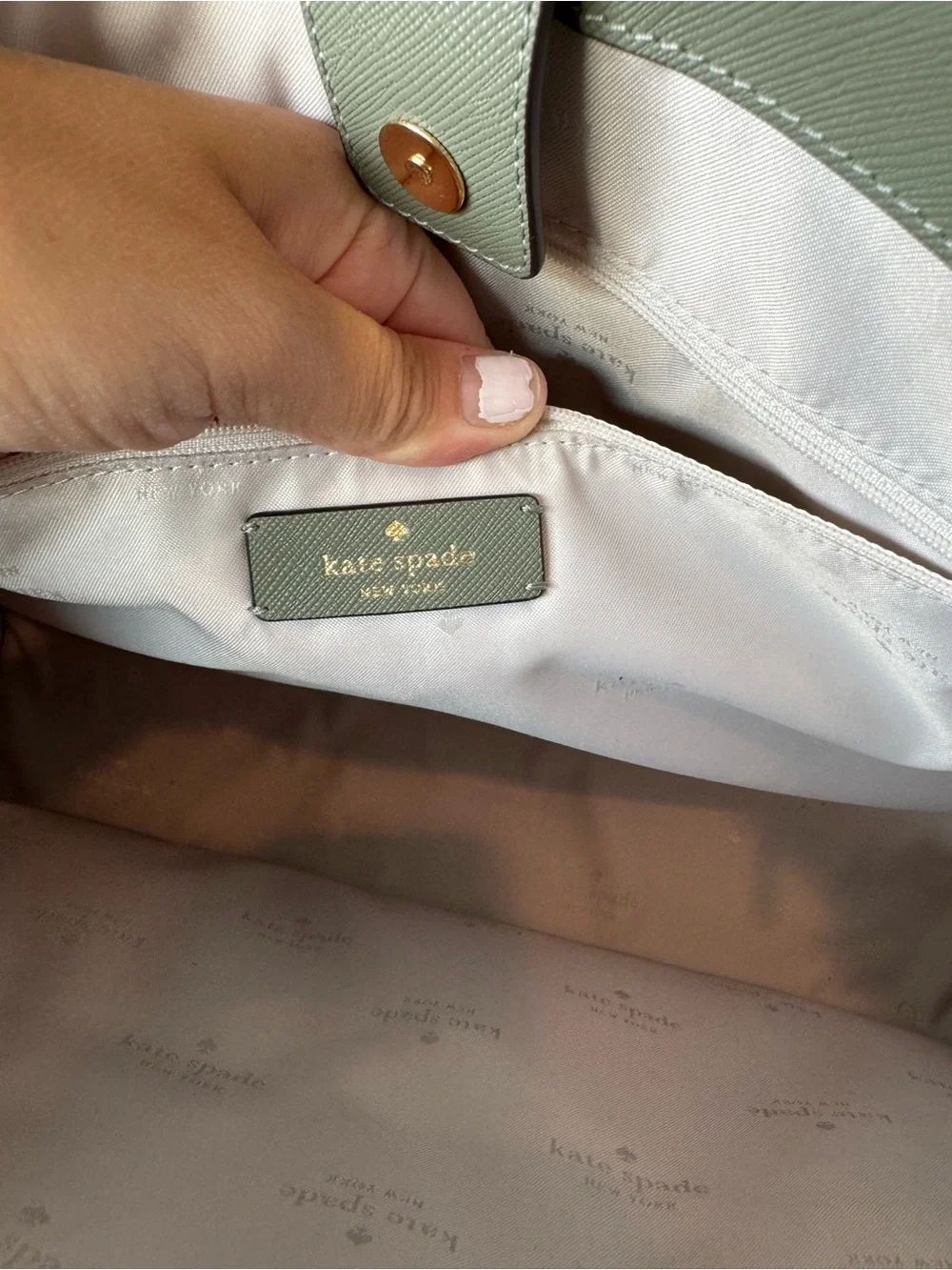 Kate Spade Madison Saffiano East West Leather Large Laptop Tote Sage KC434